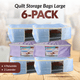 Quilt Storage Bags - 6 Pack - Large Size - Lavender & Periwinkle - MadamSew