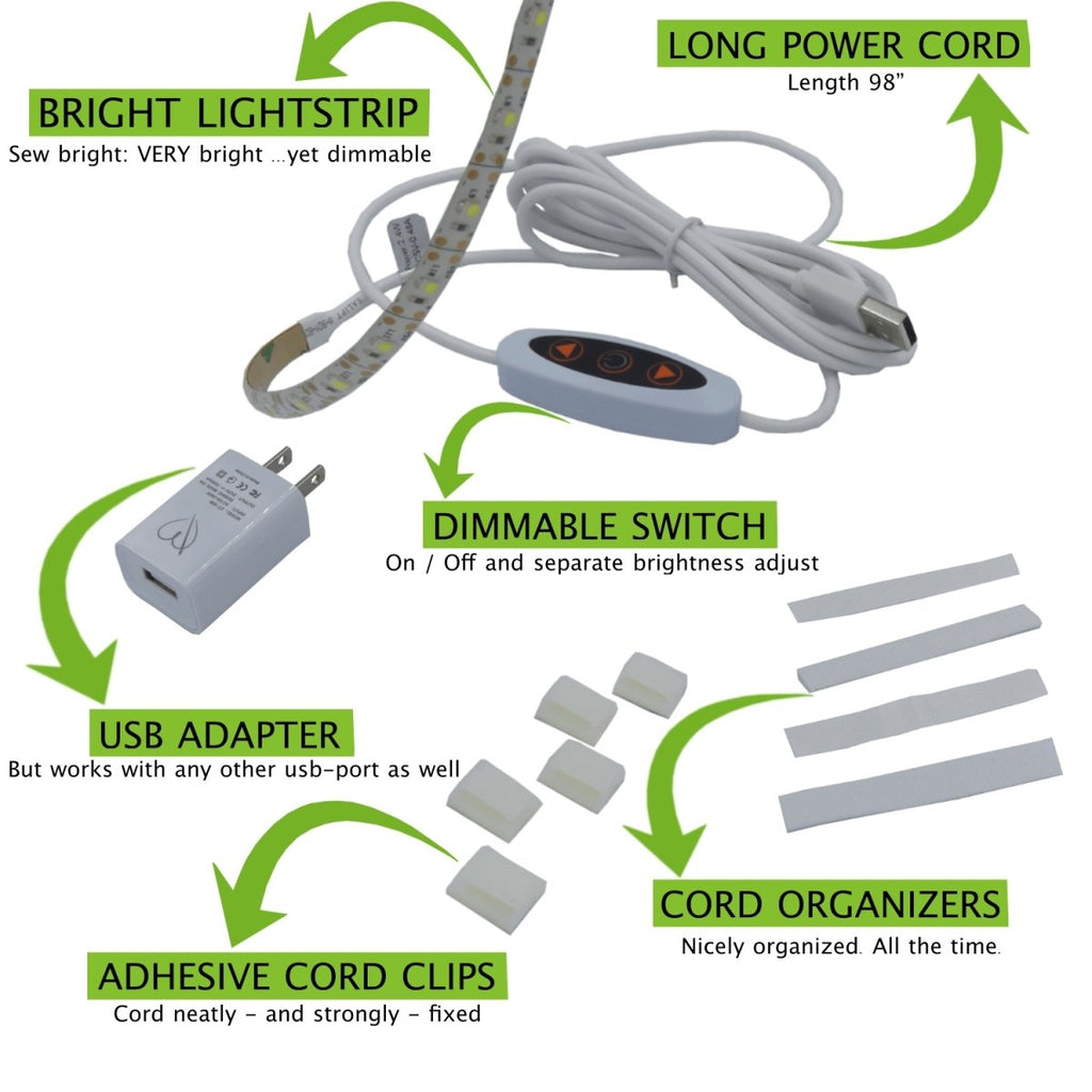Sewing Machine Light Strip - Lighting for your sewing area - MadamSew