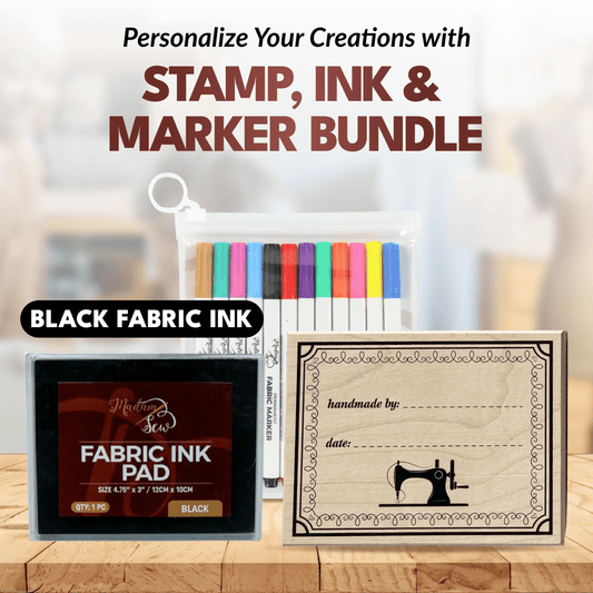 Stamp, Ink & Marker Bundle - Black - MadamSew