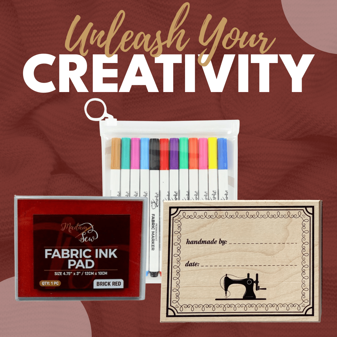 Stamp, Ink & Marker Bundle - Red - MadamSew