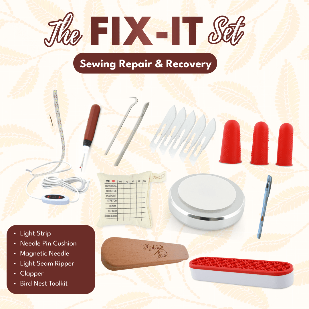 The Fix-It Kit - 10 Piece Sewing Repair & Recovery Set - MadamSew