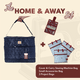 Home and Away set: navy quilted sewing machine bag, red accessories bag and three clear project bags