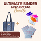 Ultimate Binder & Project Bag Bundle - Navy with Light Pink - MadamSew