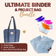 Ultimate Binder & Project Bag Bundle - Navy with White - MadamSew