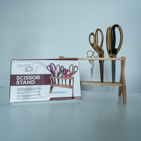 Bamboo Desktop Scissors Stand - Holds up to 5 pairs of shears – MadamSew