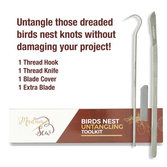 The hook, the knife and a spair blade are the contents of the bird nest toolkit