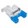 Button presser foot detail with a white background