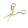 Golden classic Stork Design Scissors on a white background in open position
