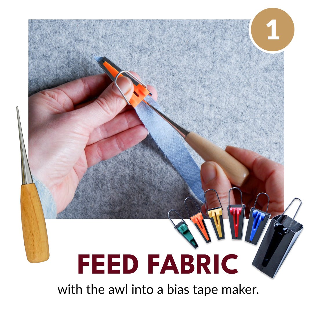 How to use the Awl found in the Deluxe Bias Tape Maker Set.