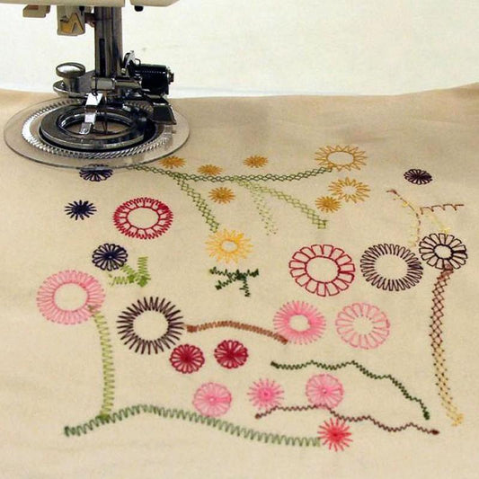 Making little flower designs using the Flower Stitch Presser Foot