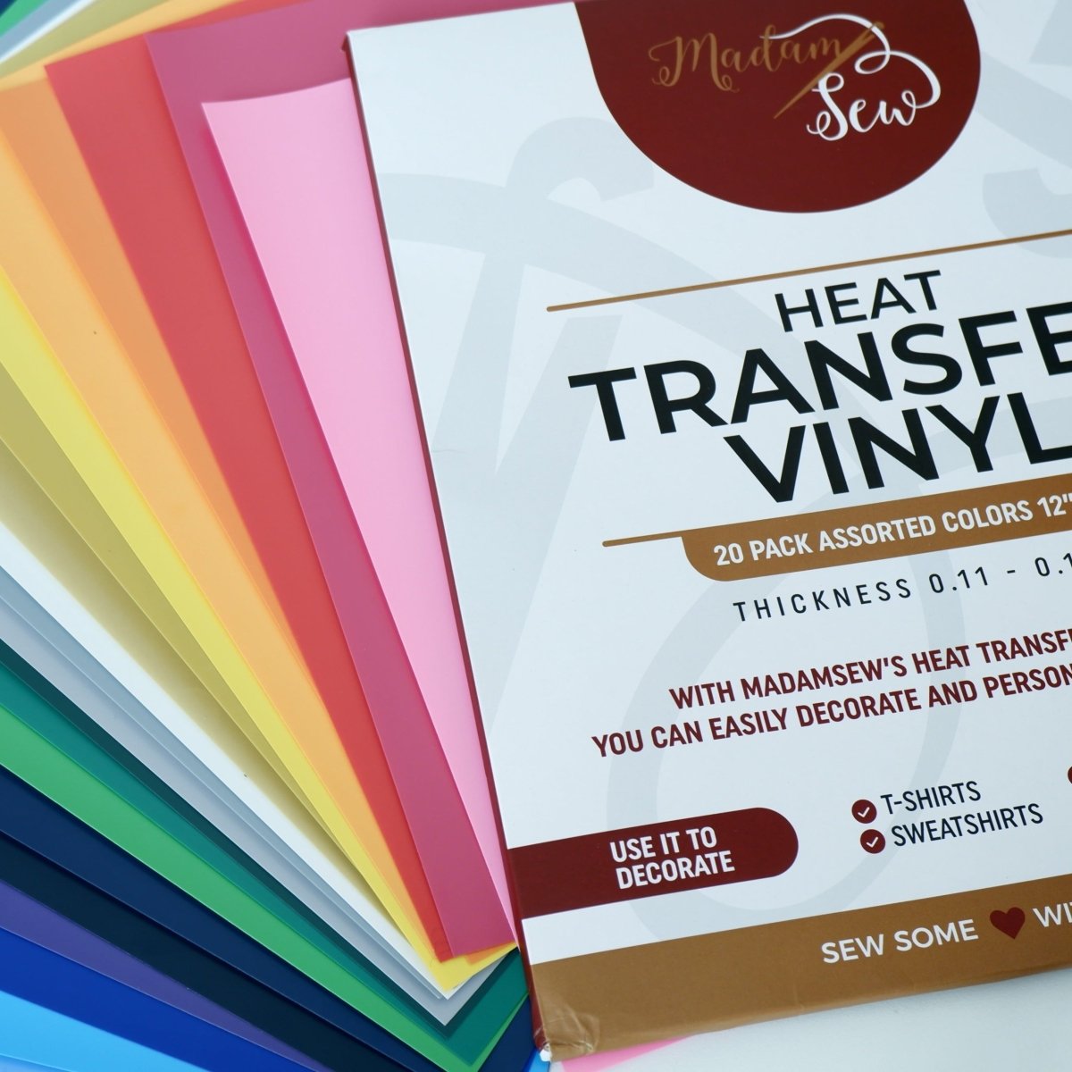 Heat Transfer Vinyl - 20 Pack; Assorted Colors