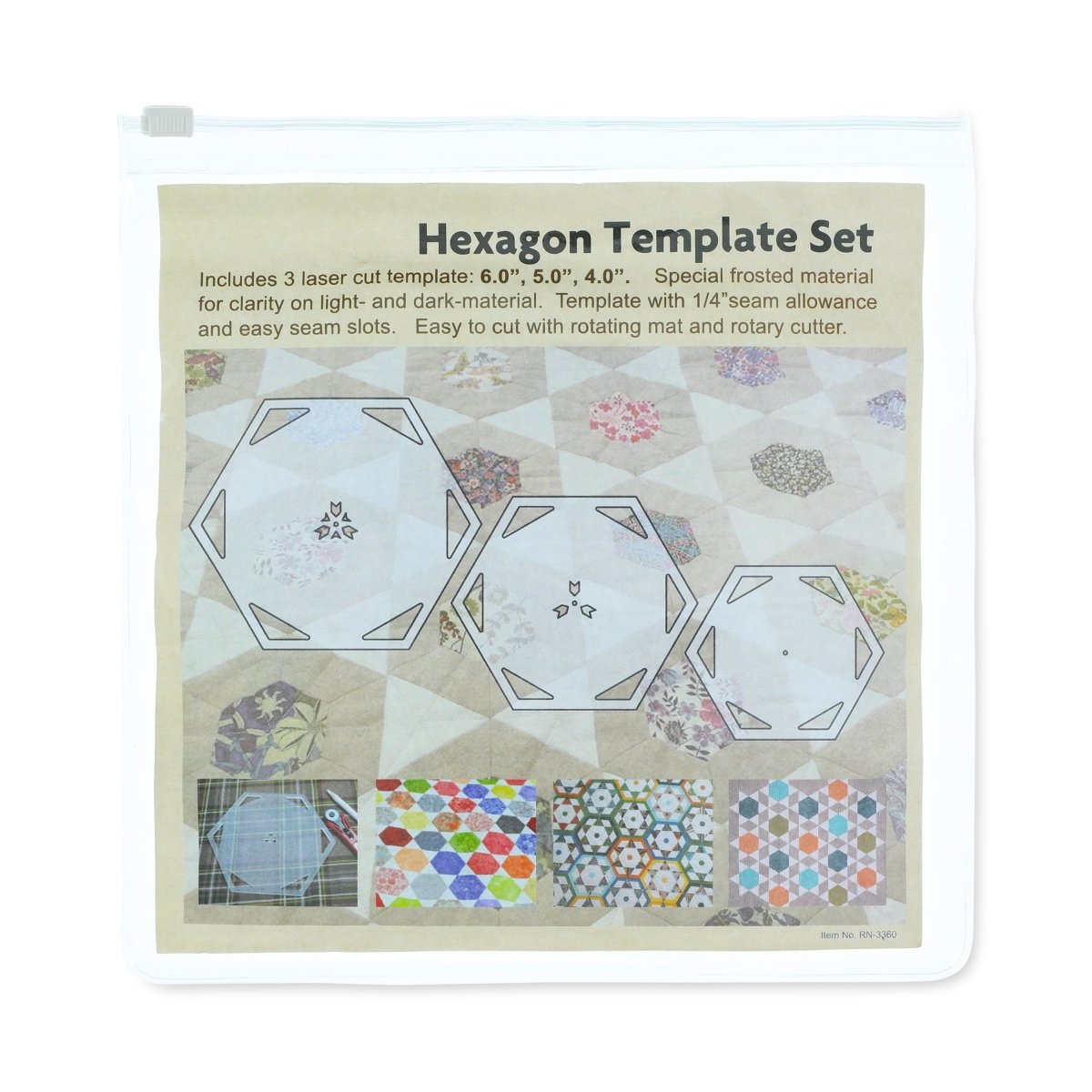 3pc Hexagon Template Set in package