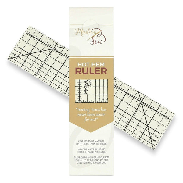 Sew Hot Hem Ruler for Quilting and Sewing – Non-Slip Hot Ironing