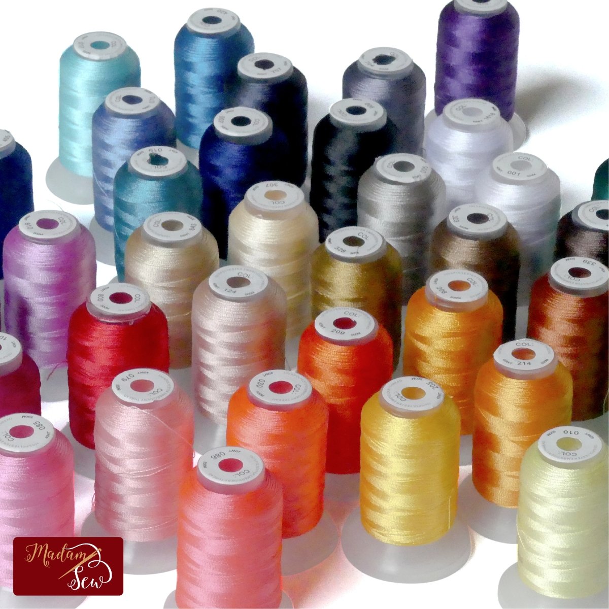 Machine Embroidery Thread Set (40 pcs x 500 yd) – MadamSew