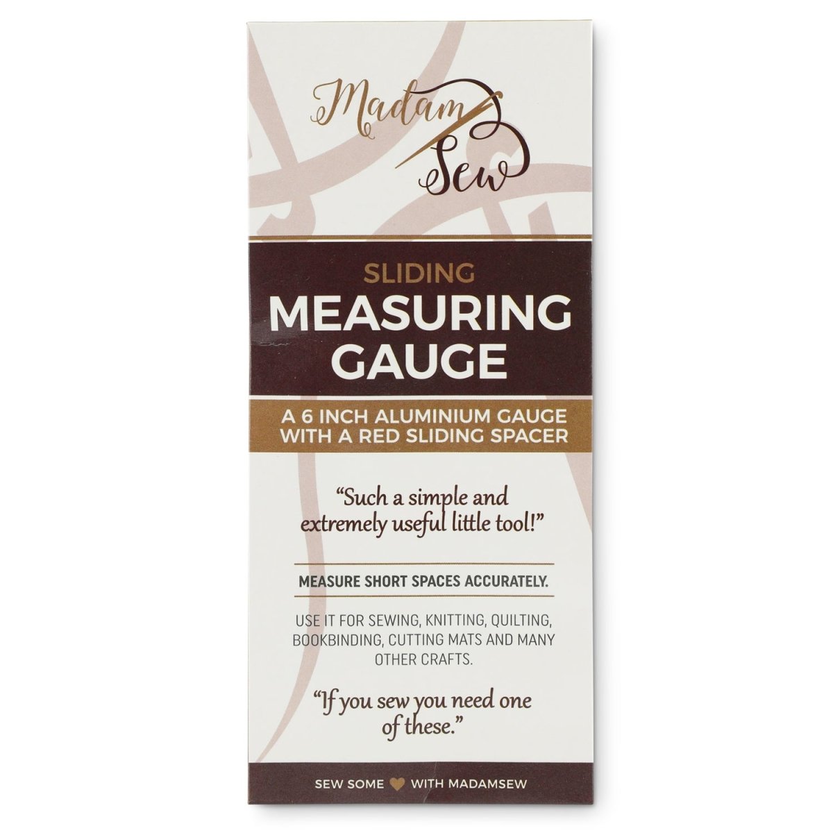 packaging of the Madam Sew measuring gauge