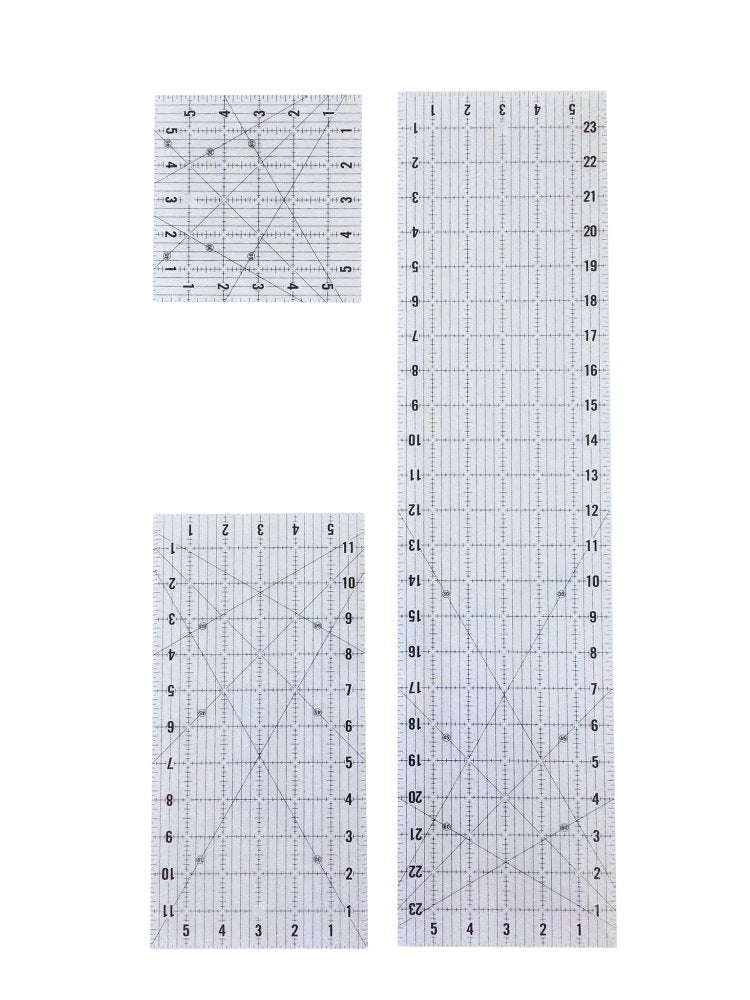 3 sizes of Non-Slip Quilting Rulers