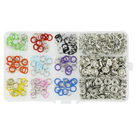 Picture showing an open box of Open Ring Snap Fasteners.