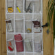 An Over The Door Organizer with sewing tools