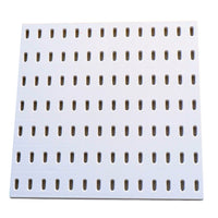 White pegboard of size 11x11 inches by MadamSew with long vertical holes on a white background