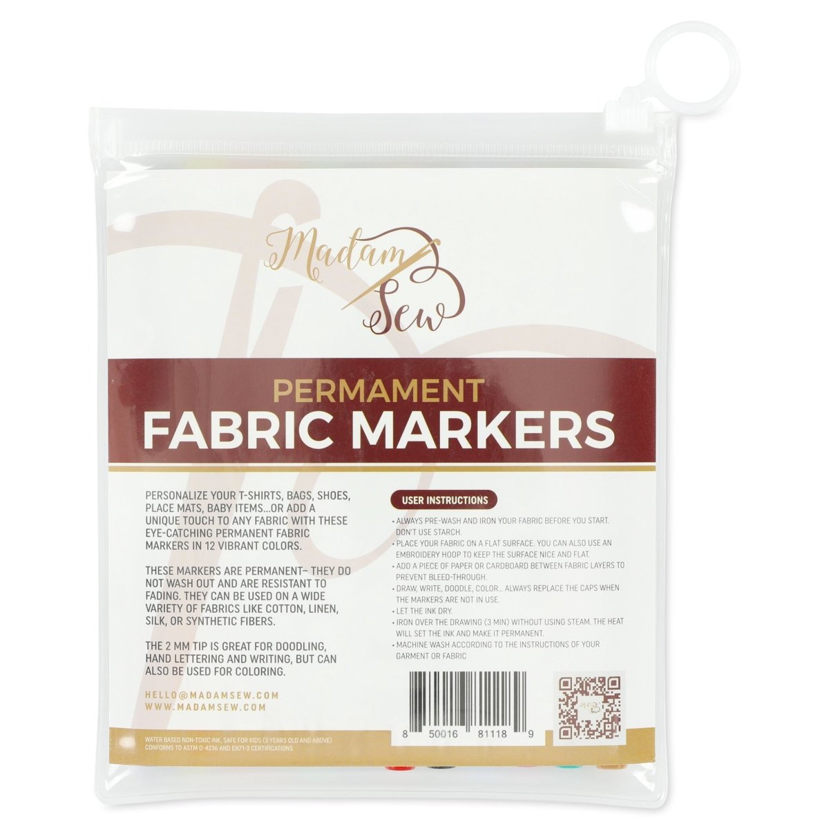 Fabric markers, Lelix 36 colors permanent fabric pens - Textile Patterns