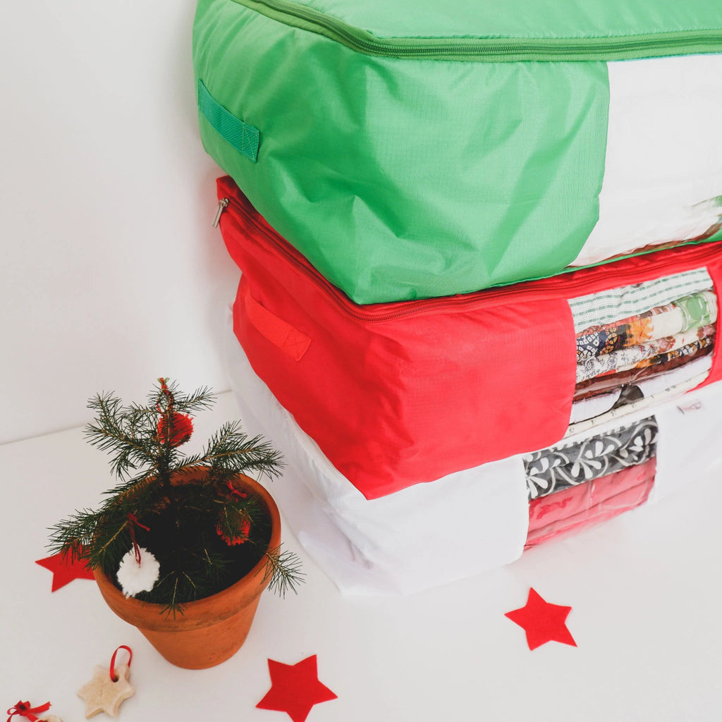 Quilt Storage Bag - Green "Fir Tree", Red "Holly Berry", White "Snow Fall" or Lemon - MadamSew