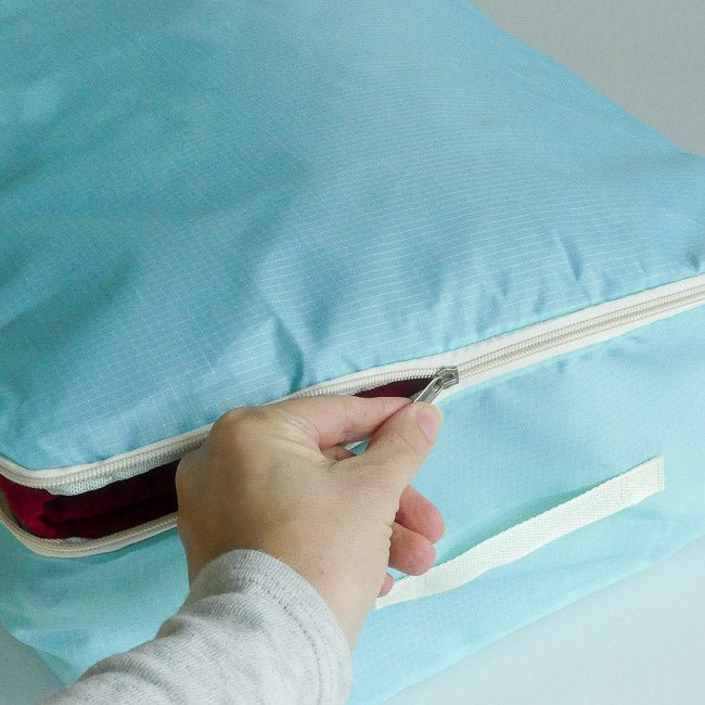 Durable Foldable Pillow Blanket Clothes Storage Zipper Bag Case