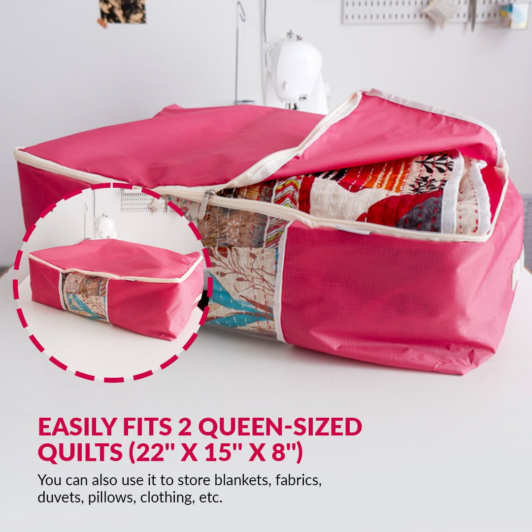 Storage Bags for quilts, throws, pillows, blankets in color magenta –  MadamSew