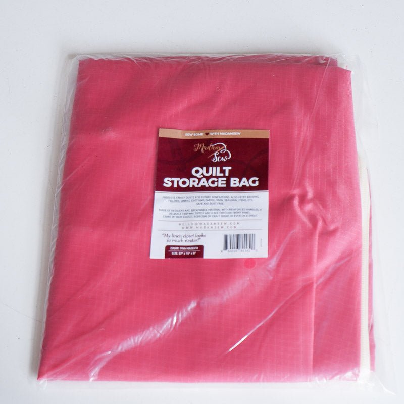 Quilt Storage Bag - Standard Size (22”L x 15”W x 8”H) - Viva Magenta - MadamSew