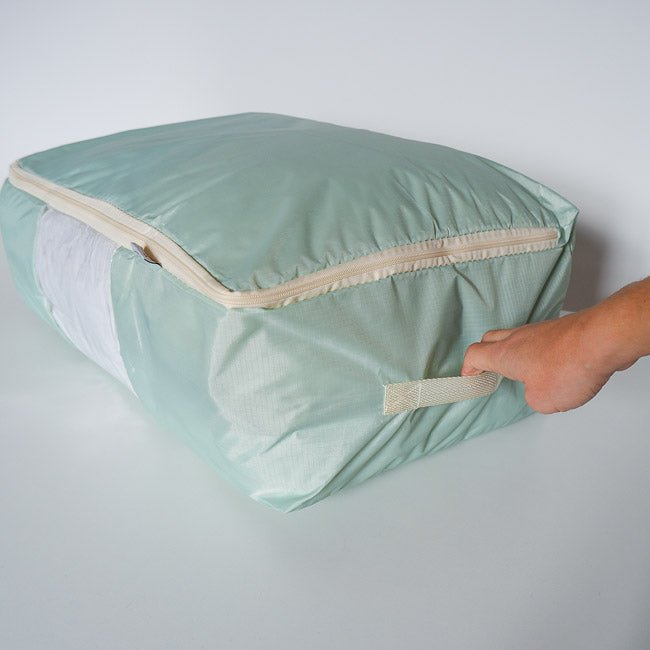 Mint Green Storage Bags for quilts, throws, pillows, blankets