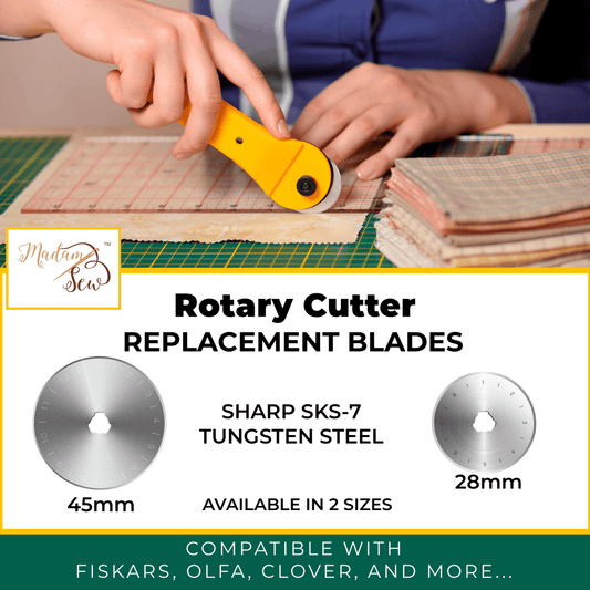 Rotary Cutter, Blades & Mat Bundle - 45 mm - MadamSew