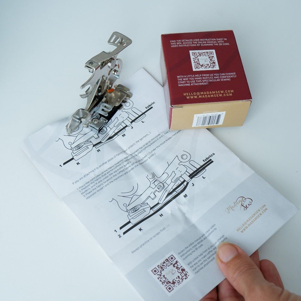 Instructions for the Ruffler Presser Foot - Universal Sewing Machine Attachment