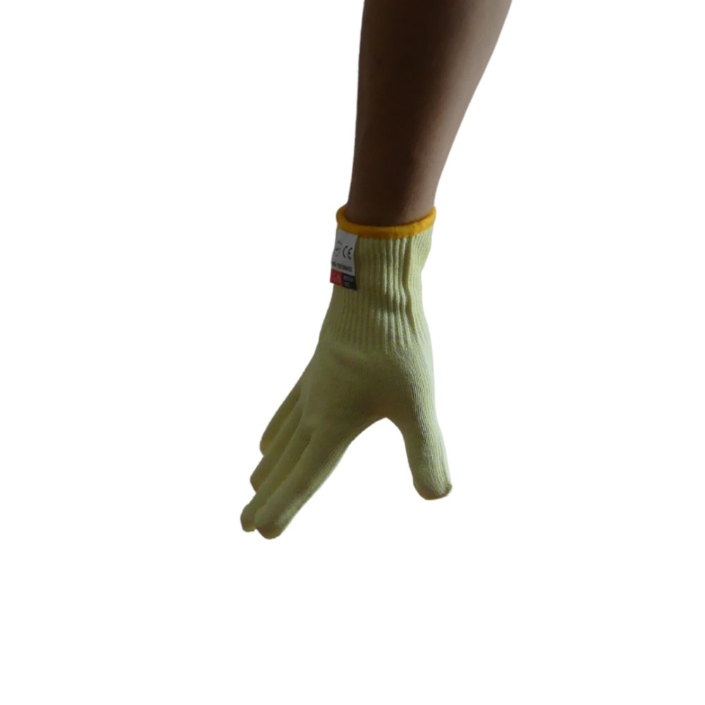 Yellow Safety glove on hand