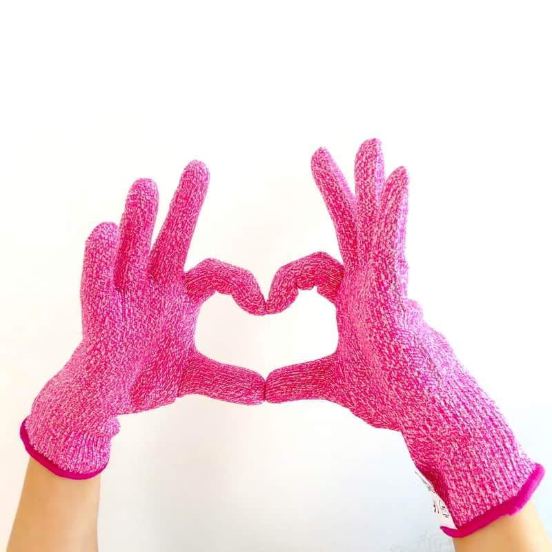 Pink Sewing Safety Gloves