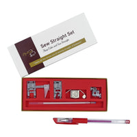 sew straight set with a white background and a heat erasable marker