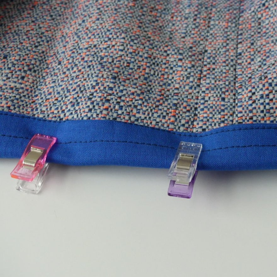 Sewing Clips holding a piece of bias tape