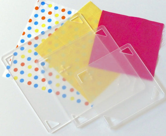 Fabric squares cut using the 3pc Square Template Set
