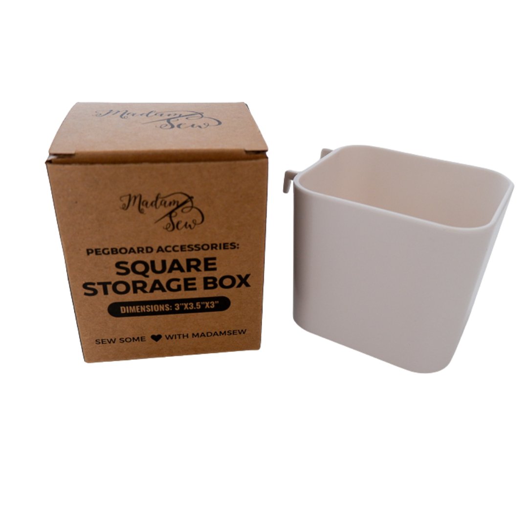 Square Storage Box 3x4x3 inches - Pegboard Accessories – MadamSew