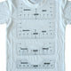 4 sizes of t-shirt alignement rulers on a white t-shirts