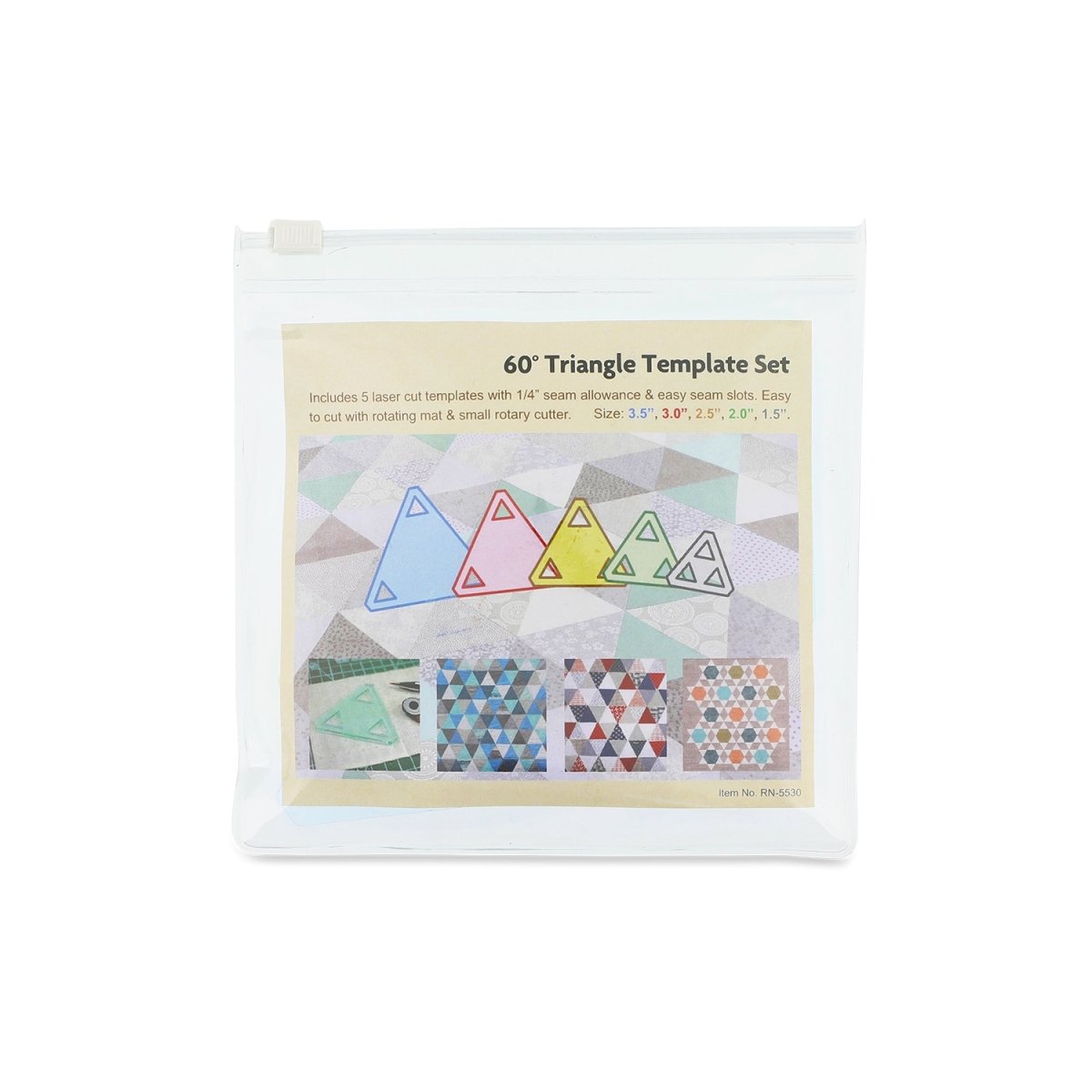 5pc 60 Degree Triangle Template set for quilting