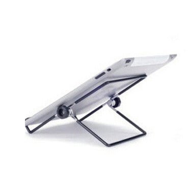 The Universal Tablet Stand by Madam Sew holding a tablet on a table vertically