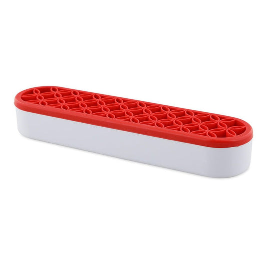 red stand-up tool caddy
