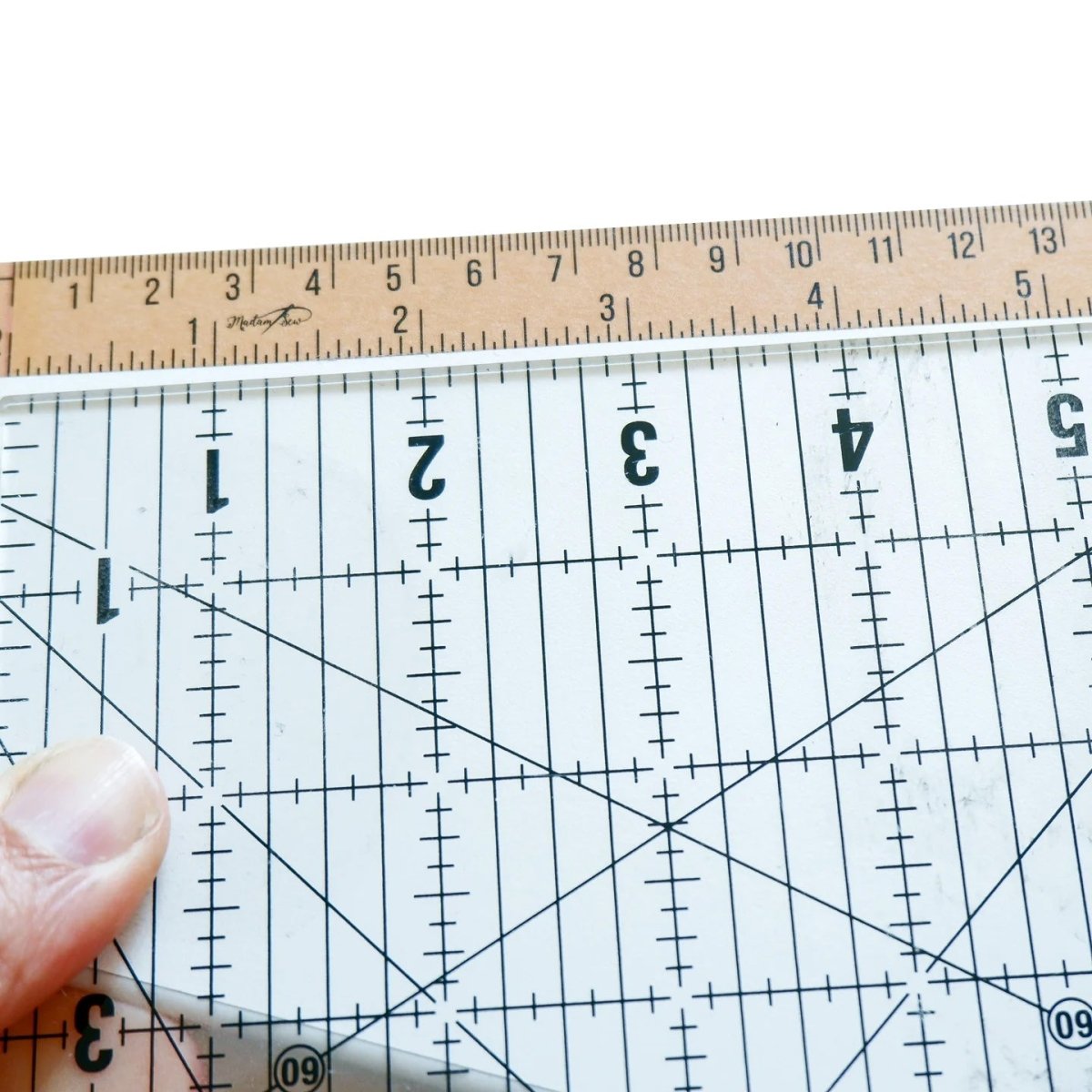 showing accuracy of vintage craft tape with a ruler
