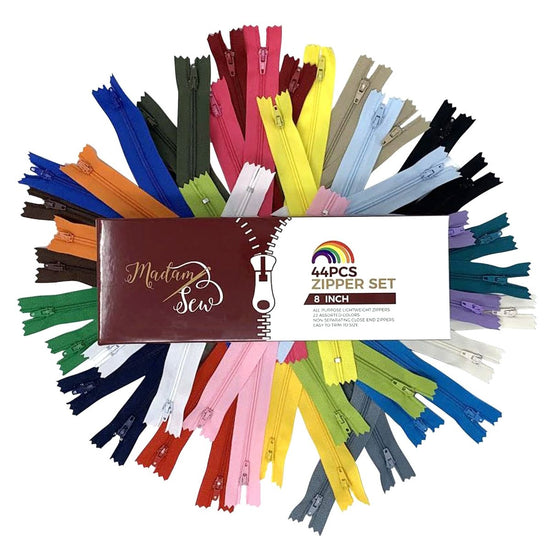 Zippers Sets - 44 pcs/box - 22 colors - 2 sizes – MadamSew